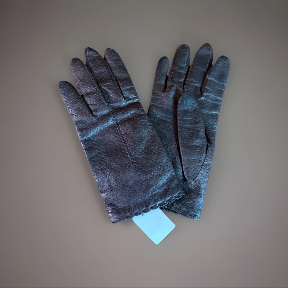 Vintage Dark Brown Italian Leather Gloves